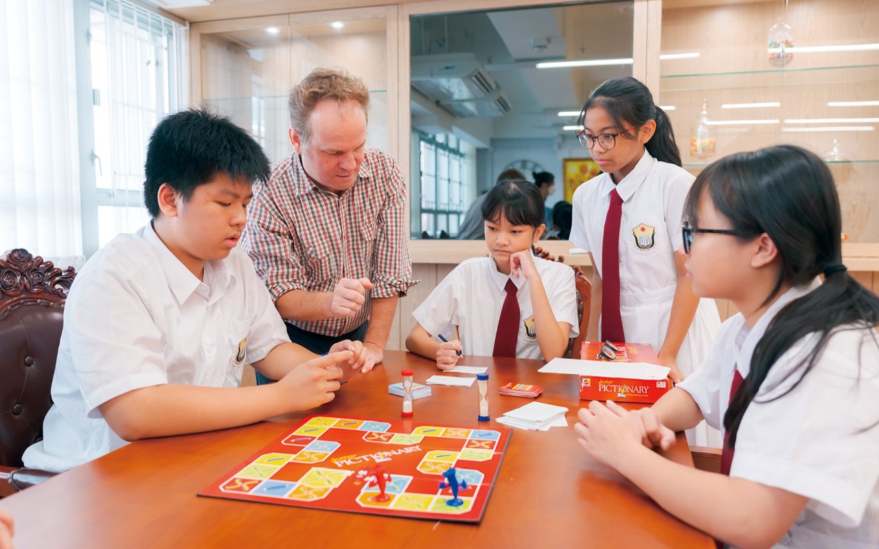 The school integrates English learning into different subjects