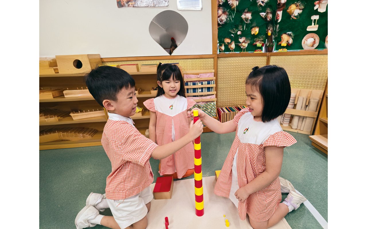 The school uses Montessori teaching methods to train children to be independent