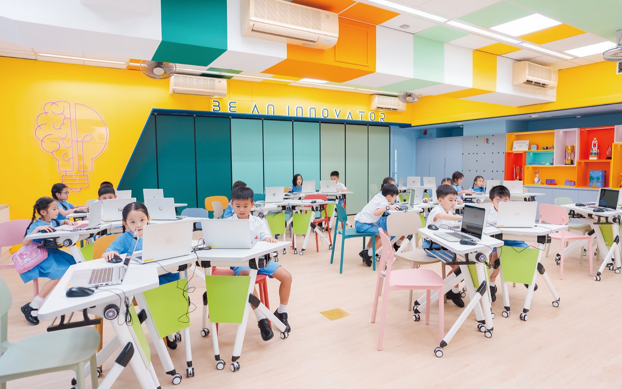 The school places more emphasis on teaching information literacy and deliberately incorporates online situations into activities.