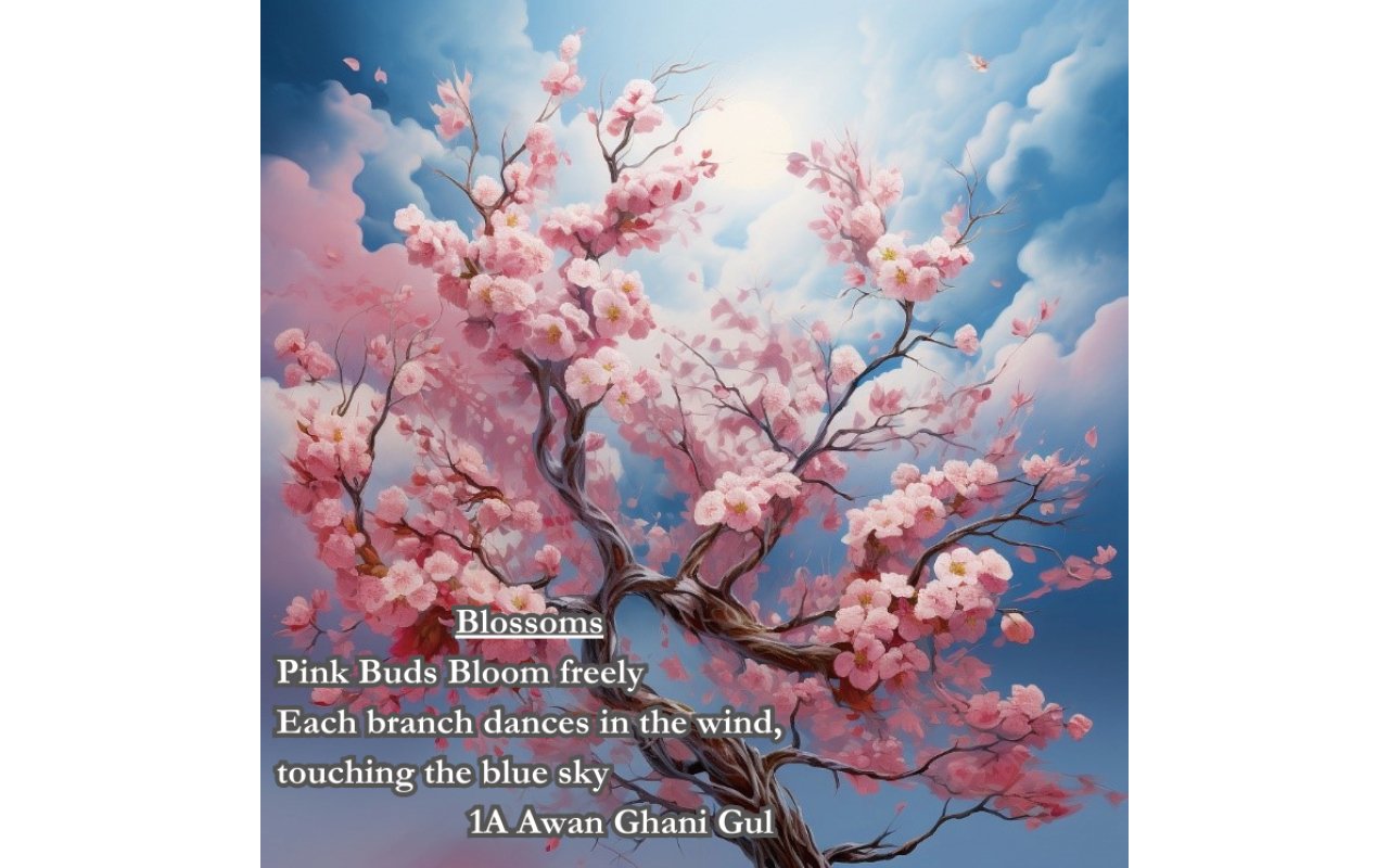 Students use AI instructions to turn English poems into images, detailing the poetic and picturesque feelings of spring, summer, autumn and winter in the world.