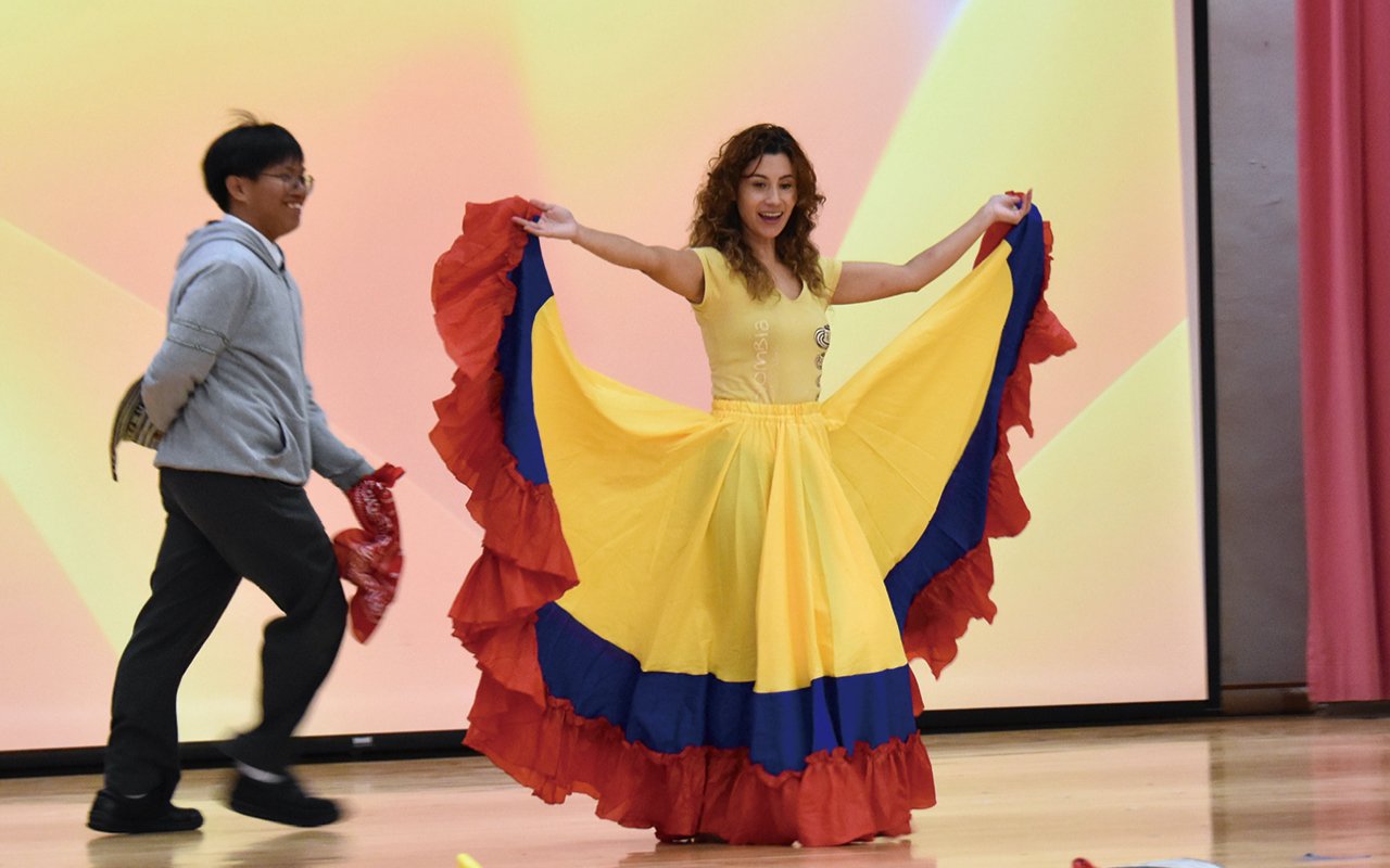 The school implements "International Awareness Week" to let students understand different cultures
